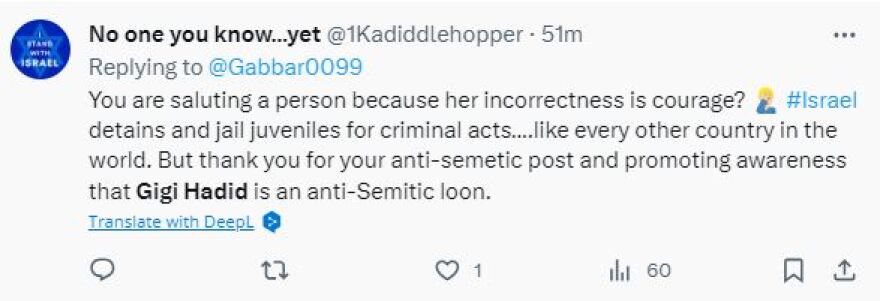 Τζίτζι Χαντίντ: Αντιδράσεις για τη νέα της ανάρτηση που κατηγορεί το Ισραήλ ότι κρατά παιδιά ως αιχμαλώτους πολέμου