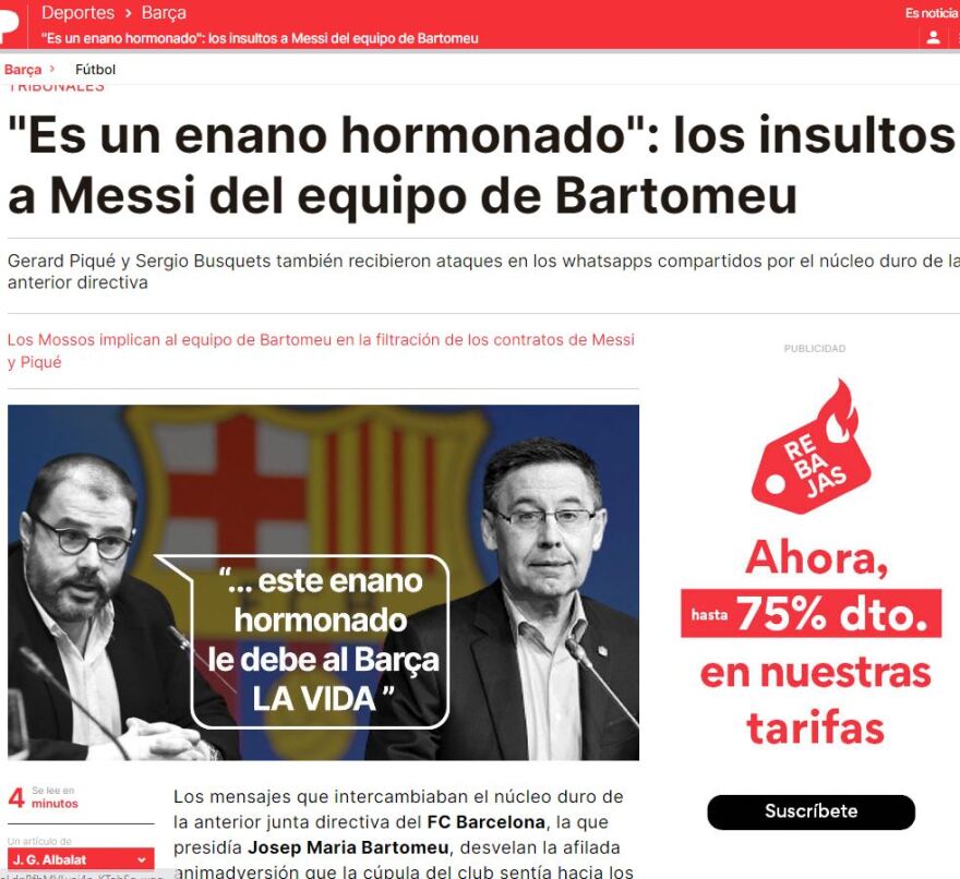 Λιονέλ Μέσι: «Αρουραίος του υπονόμου» και «ορμονικός νάνος» - Στο φως οι απίστευτες προσβολές από ανθρώπους της Μπαρτσελόνα