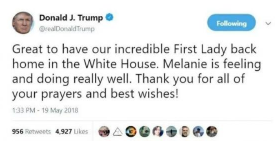 Ο Τραμπ έγραψε την Μελάνια... «Μέλανι» στο twitter! 