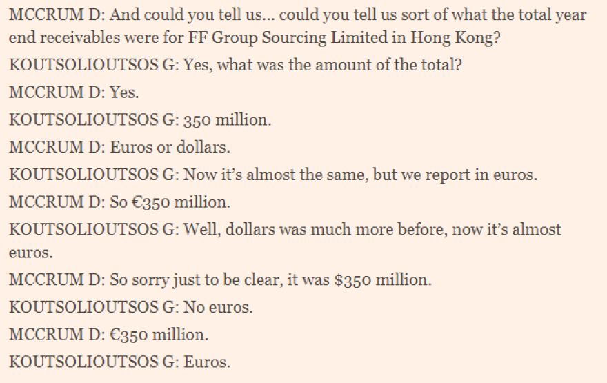 Folli Follie: Ο διάλογος Κουτσολιούτσου με τους FT για τα 350 εκατ. στην Ασία