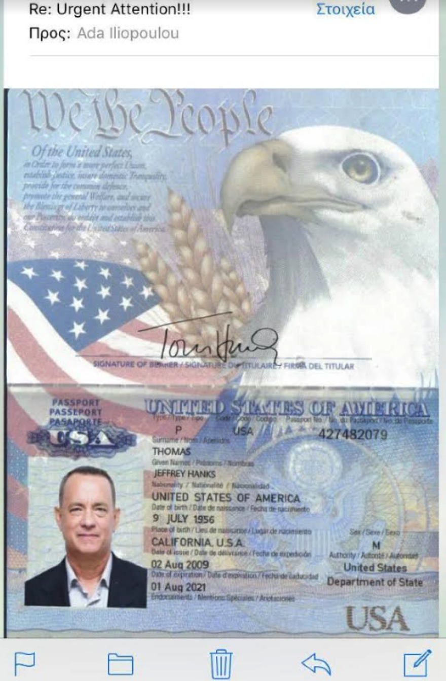 Νέες αποκαλύψεις για τον fake Τομ Χάνκς: Το «μαϊμού» διαβατήριο, η  εταιρεία «φάντασμα» και το chat στο FB με τον «σταρ» του Χόλιγουντ