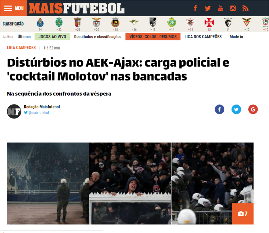 Επεισόδια στο ΑΕΚ-Άγιαξ: Διεθνής διασυρμός από το ξύλο στο ΟΑΚΑ