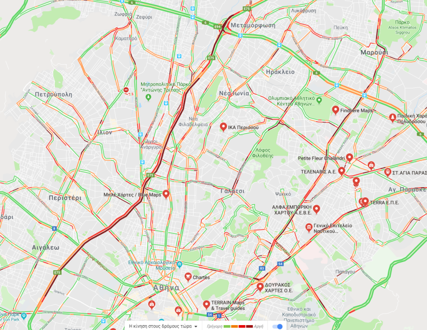 Αυξημένη η κίνηση στους δρόμους της Αθήνας- Μεγάλες καθυστερήσεις στον Κηφισό 