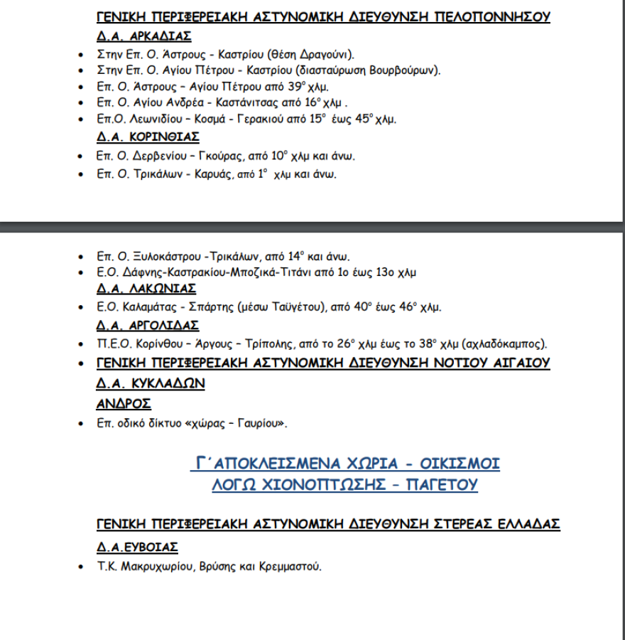 Κακοκαιρία «Τηλέμαχος»: Σφοδρή χιονόπτωση στην Εύβοια - Χιόνια μέχρι την Κρήτη