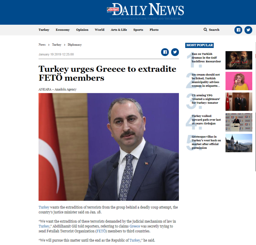 Άγκυρα: Μυστικές απόπειρες της Ελλάδας να φυγαδεύσει «γκιουλενιστές»