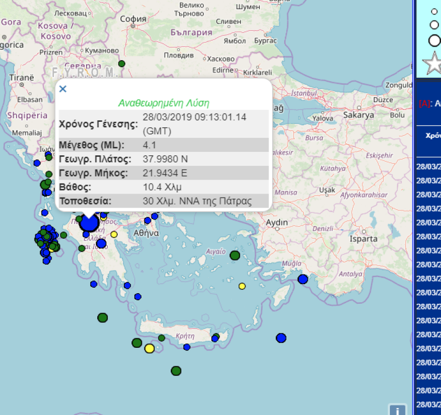 Σεισμός 4,1 Ρίχτερ στην Πάτρα