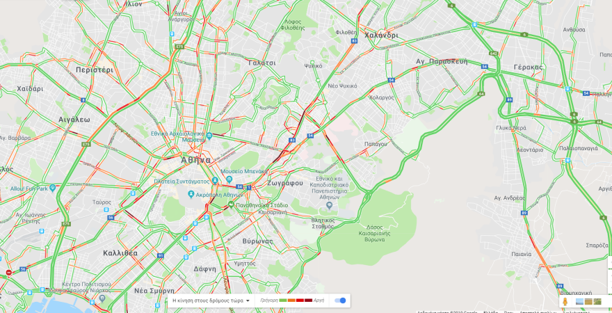 Kίνηση μετ΄εμποδίων σε Κηφισίας, Κατεχάκη, Συγγρού και Μεσογείων - Χάος στους δρόμους 