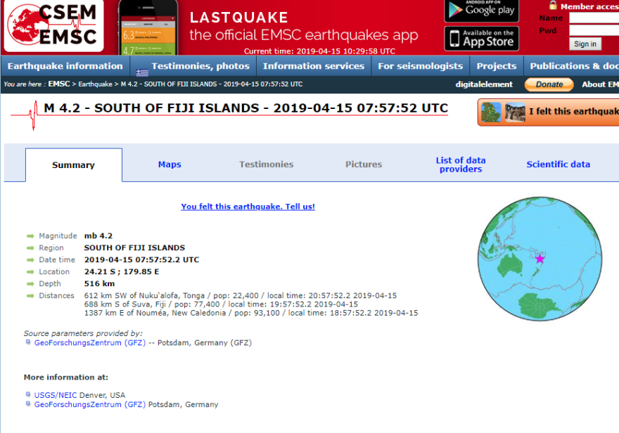Σεισμός 4,2 Ρίχτερ στα νησιά Φίτζι