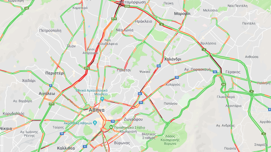 Κίνηση στους δρόμους: Μποτιλιάρισμα και καθυστερήσεις στην Εθνική Οδό Αθηνών-Λαμίας 