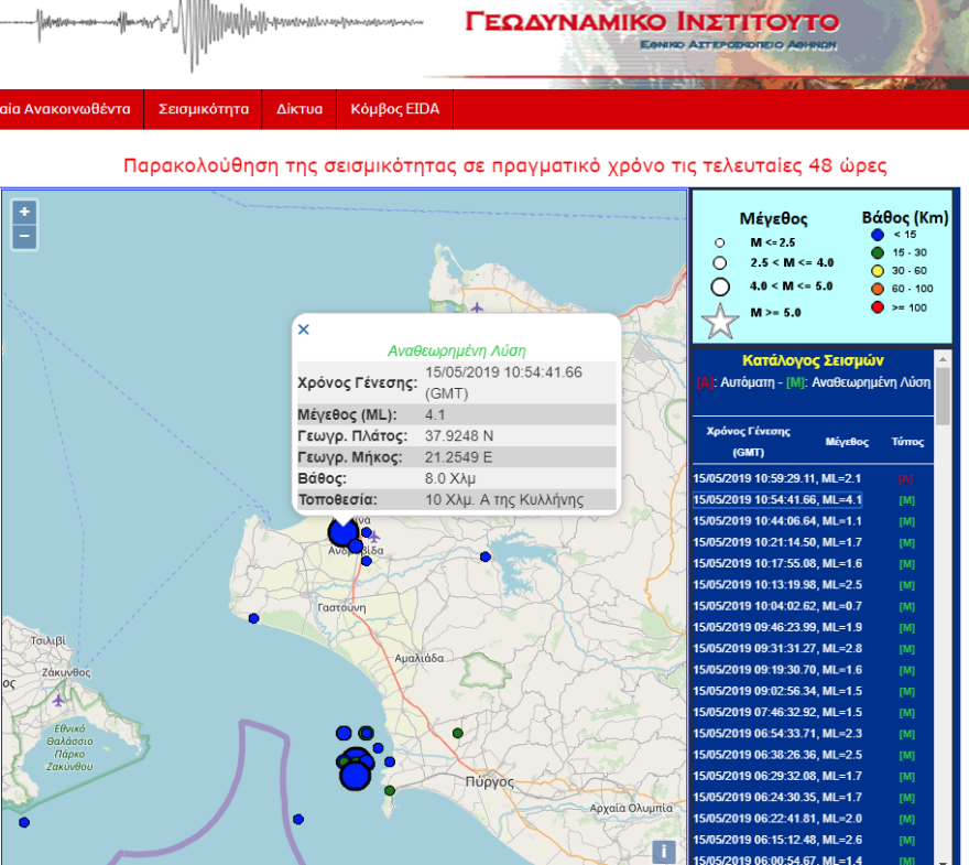 Σεισμός 4,1 Ρίχτερ στην Κυλλήνη