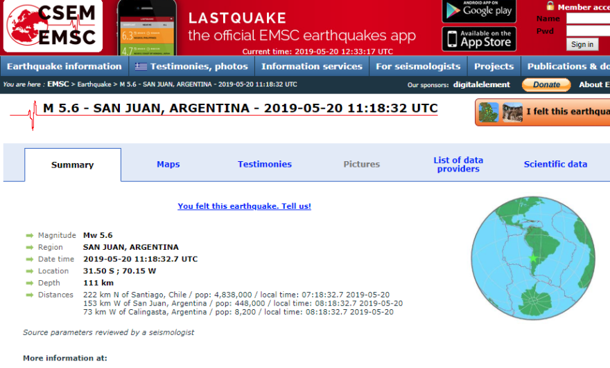 Σεισμός: 5,6 Ρίχτερ ταρακούνησαν την Αργεντινή 