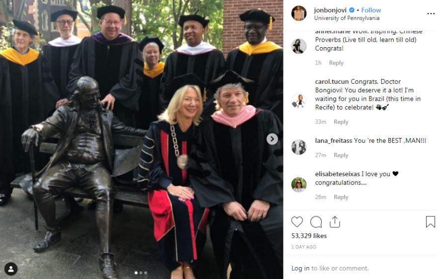 Ο Jon Bon Jovi επίτιμος διδάκτωρ του Πανεπιστημίου της Πενσιλβάνια