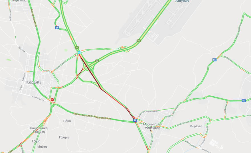 Κίνηση τώρα: Κυκλοφοριακό χάος στην Αττική Οδό στο ρεύμα προς Μαρκόπουλο