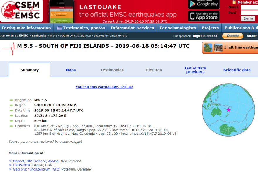Σεισμός: 5,5 Ρίχτερ στα νησιά Φίτζι 