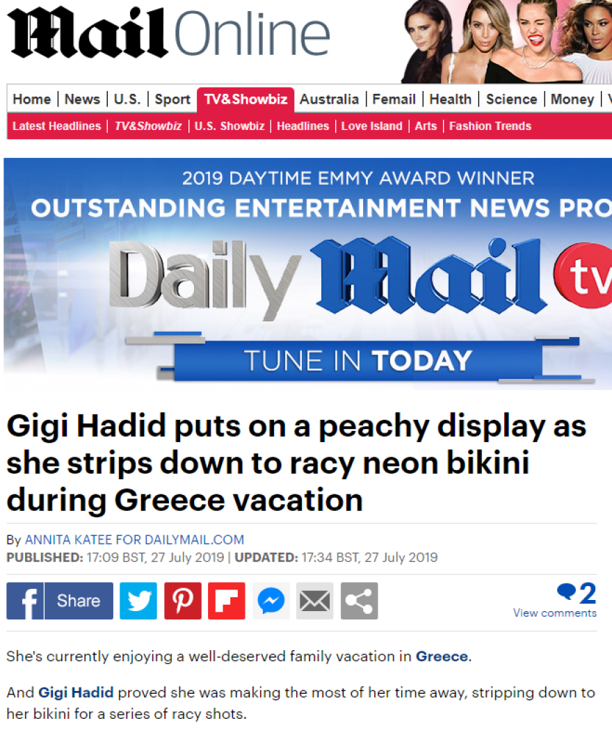 Στην Ελλάδα η καλλονή Gigi Hadid: Ποζάρει στο Ιnstagram με μπραζίλιαν μαγιό 