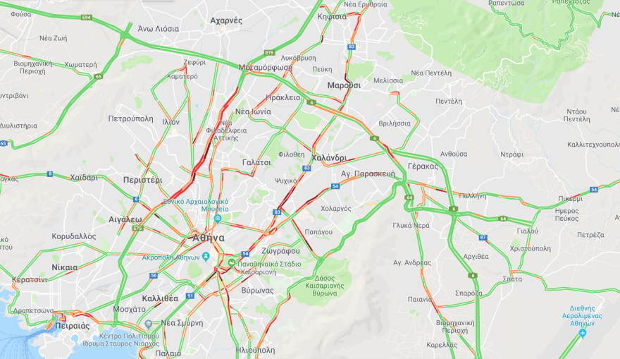Αυξημένη η κίνηση στους δρόμους της Αθήνας - Δείτε Live 