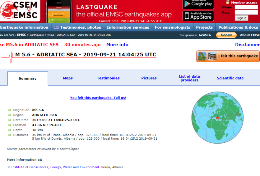 Σεισμός στην Αλβανία: Δύσκολη νύχτα μετά τα 5,6 Ρίχτερ