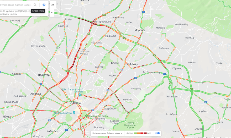 Στο «κόκκινο» η κίνηση στον Κηφισό