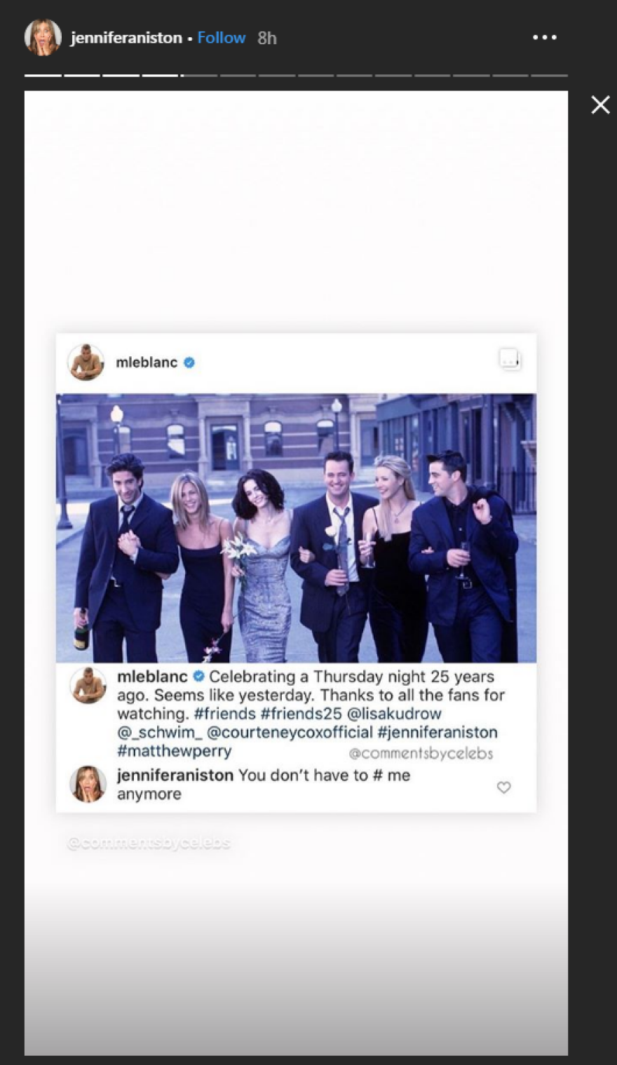 Τζένιφερ Άνιστον: Πώς την καλωσόρισαν τα «Φιλαράκια» στο Instagram