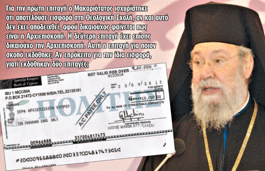 Κύπρος: Και δεύτερη επιταγή είχε πάρει από τον καταζητούμενο Μαλαισιανό ο κύπριος Αρχιεπίσκοπος