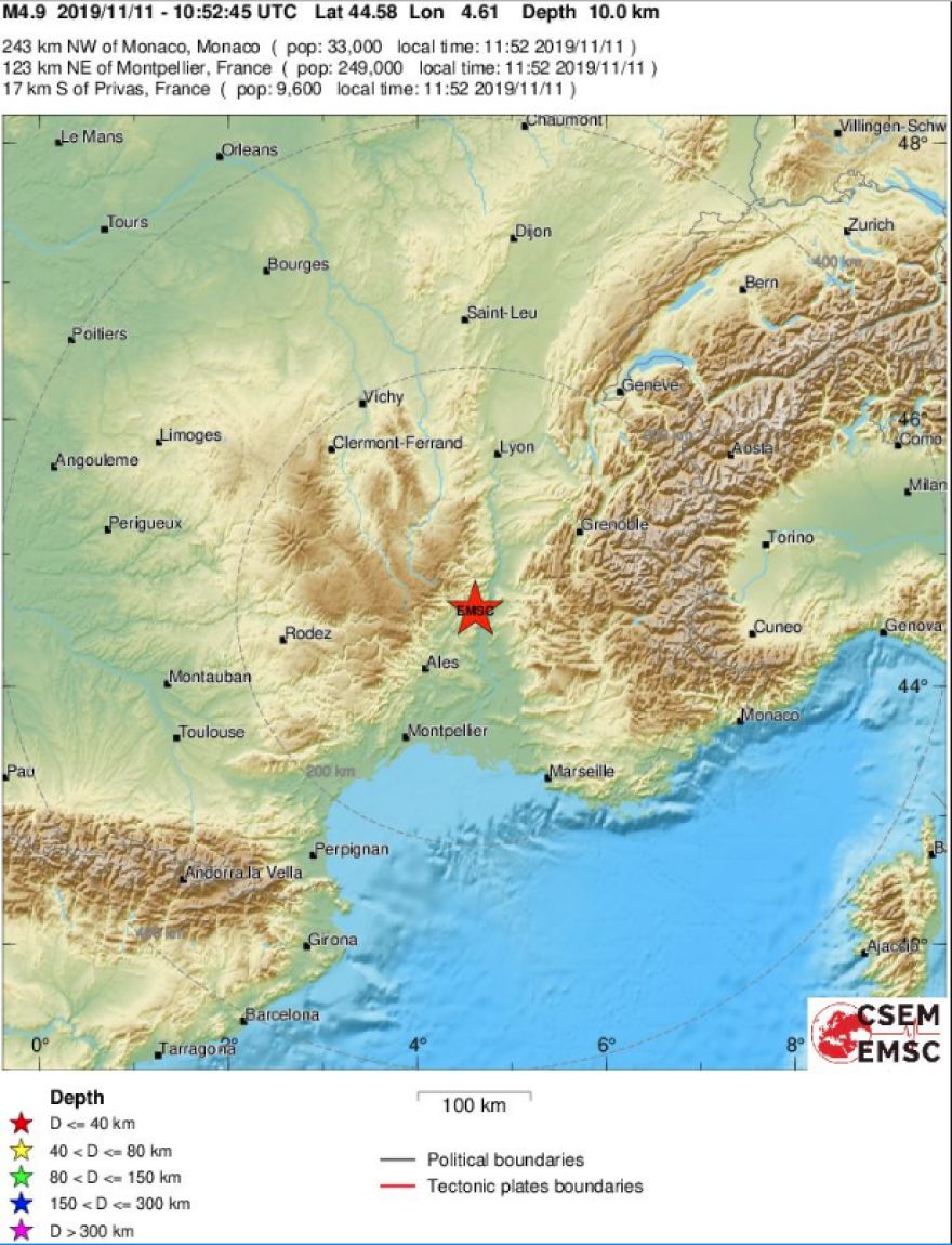 Σεισμός: 4,9 Ρίχτερ στη νότια Γαλλία 