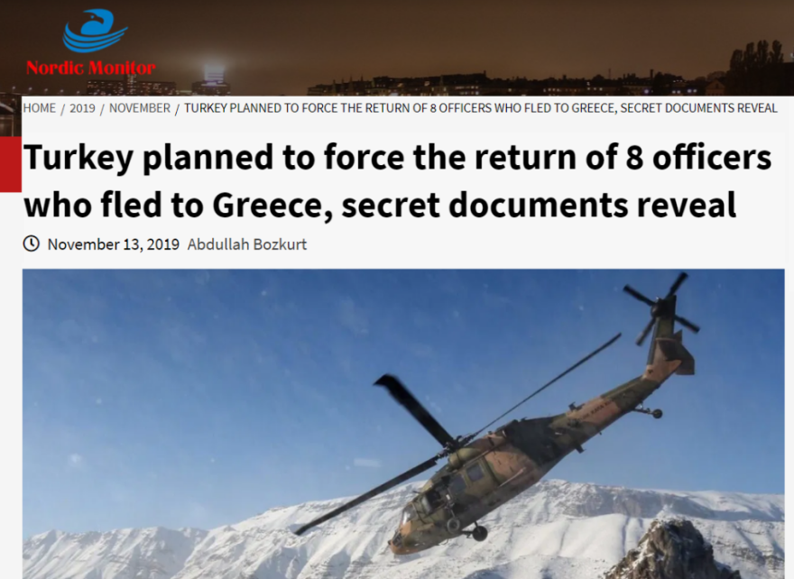 «Επιχείρηση Αστραπή» για τους 8 Τούρκους: Αδιανόητο να έχουν συμβεί όσα καταγγέλλονται λένε κύκλοι του ΥΠΕΞ