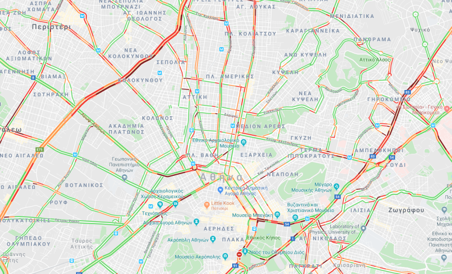 Κίνηση: «Κομφούζιο» στους δρόμους της Αθήνας 