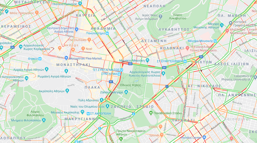 Πού έχει κίνηση τώρα: Ομαλοποιείται στην Αθήνα - Κλείνουν τα καταστήματα στις 6