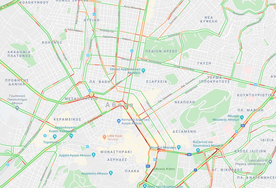 Κίνηση: Πού εντοπίζονται προβλήματα στην κυκλοφορία 
