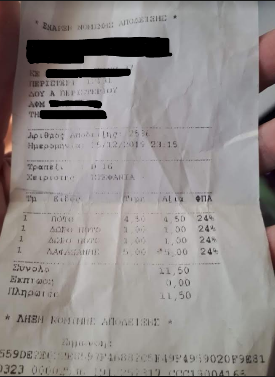 Μετά το... table d'hôte «καπέλο» ένα ευρώ ως «δώρο ποτού»