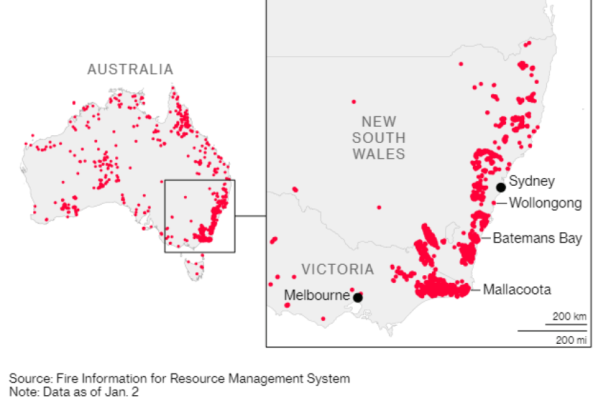 Αυστραλία: Σκηνικό κόλασης με τις φωτιές, ελπίζουν στην πτώση της θερμοκρασίας