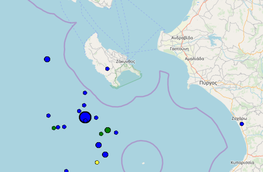 Σεισμός 4,1 Ρίχτερ ανοιχτά της Ζακύνθου