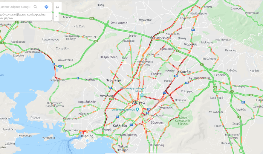 Κίνηση στους δρόμους: Πού έχει τώρα μεγάλο μποτιλιάρισμα - Δείτε Live 