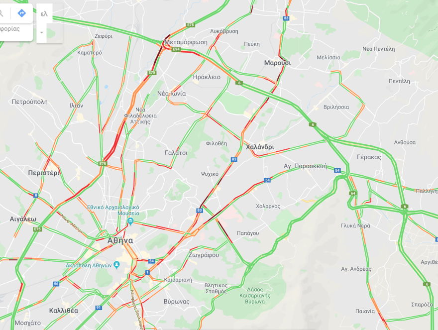 Κίνηση: Η κυκλοφορία στους δρόμους - Δείτε Live 