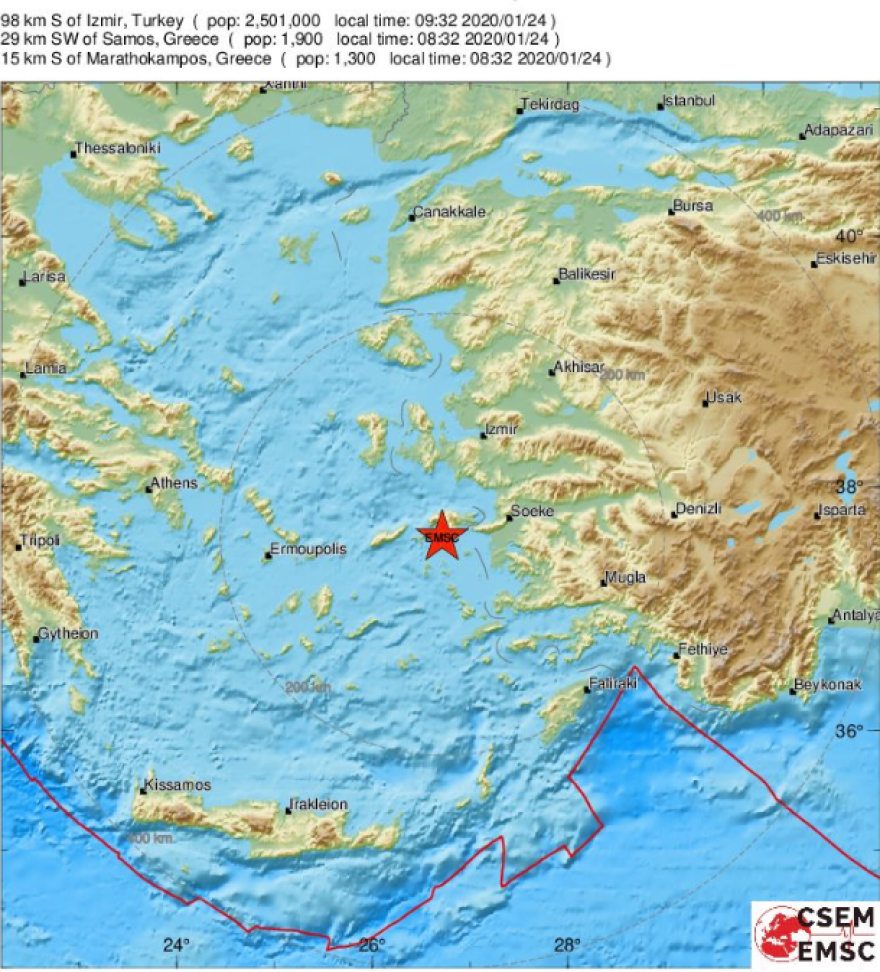 Σεισμός 3,6 Ρίχτερ ανοιχτά της Σάμου