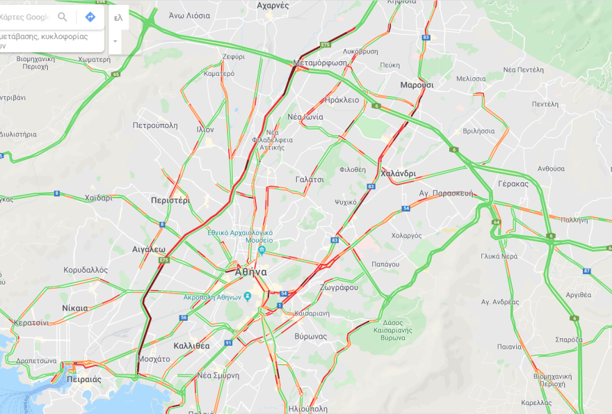 Κίνηση: Μεγάλο μποτιλιάρισμα στους δρόμους - Δείτε live 