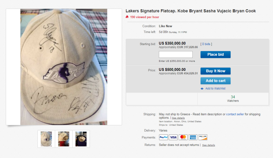 Κόμπι Μπράιαντ: Χαμός στο Διαδίκτυο με την πώληση «προσωπικών» του αντικειμένων  