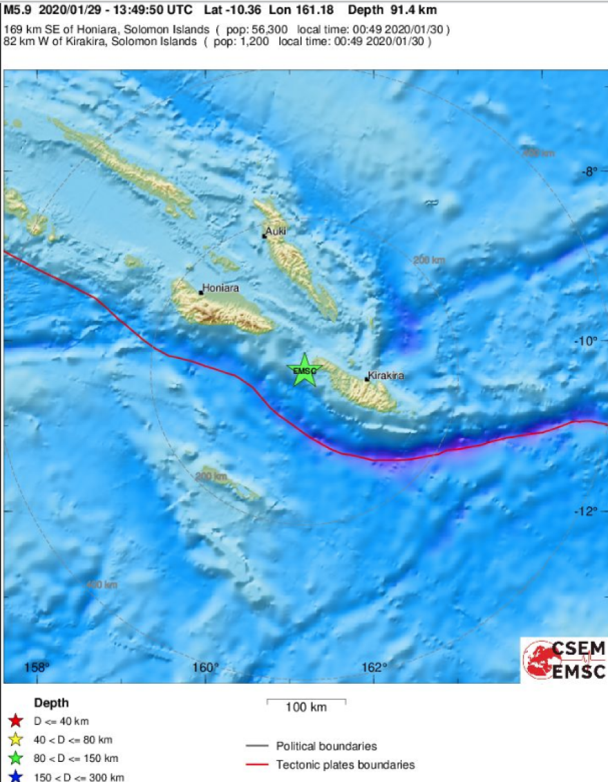 Σεισμός 6 Ρίχτερ στα νησιά του Σολομώντα