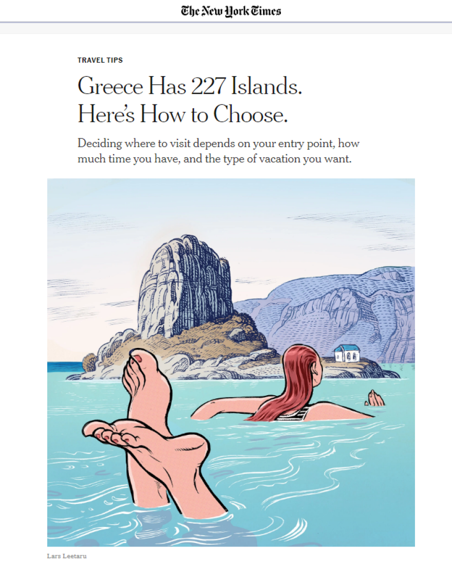 Αφιέρωμα των New York Times στα ελληνικά νησιά - «Δείτε πώς να διαλέξετε»