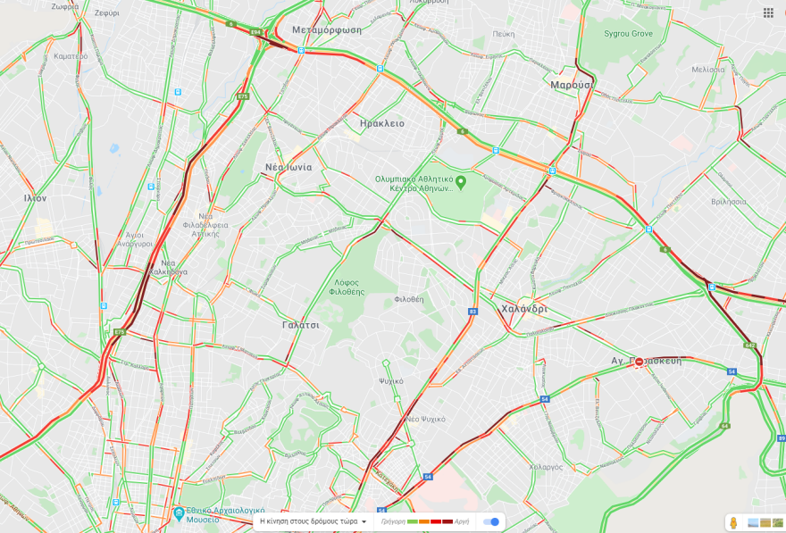 Κίνηση τώρα: Μποτιλιάρισμα σε Κηφισό και Κηφισίας 