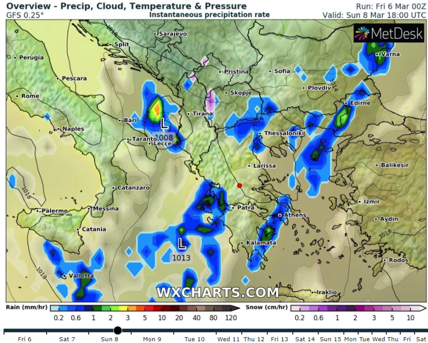 Καιρός:  Σαββατοκύριακο με βροχές και καταιγίδες - Δείτε χάρτες με θερμοκρασίες ανά περιοχή  