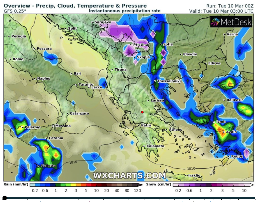 Καιρός: Τρίτη με τοπικές βροχές και άνοδο της θερμοκρασίας - Δείτε χάρτες καιρού για Αθήνα και Θεσσαλονίκη 
