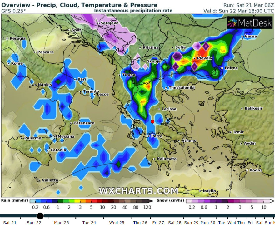 Καιρός: Δείτε σε χάρτες το διπλό «κύμα» κακοκαιρίας - Βροχές και σημαντική πτώση της θερμοκρασίας
