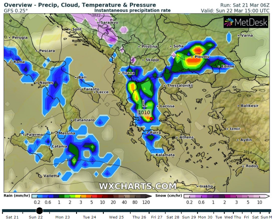 Καιρός: Δείτε σε χάρτες το διπλό «κύμα» κακοκαιρίας - Βροχές και σημαντική πτώση της θερμοκρασίας