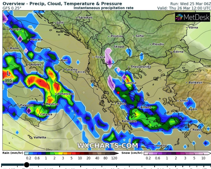 Καιρός: Βροχές και θυελλώδεις άνεμοι έως 9 μποφόρ - Δείτε σε χάρτες που «χτυπά» το νέο «κύμα» κακοκαιρίας 