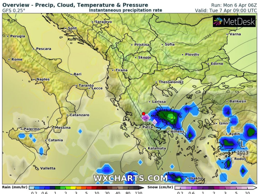 Καιρός: Δείτε πού θα βρέχει σήμερα - Ισχυροί άνεμοι έως και 9 μποφόρ στο Αιγαίο 