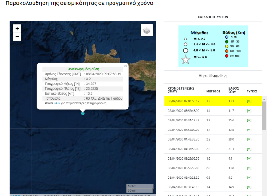 Σεισμός: 3 Ρίχτερ κοντά στη Γαύδο