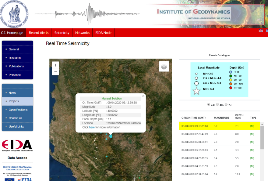 Σεισμός τώρα: 3 Ρίχτερ στην Καστοριά