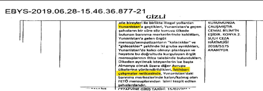 Τουρκικό έγγραφο αποκαλύπτει πώς η ΜΙΤ κατασκοπεύει Γκιουλενιστές στην Ελλάδα
