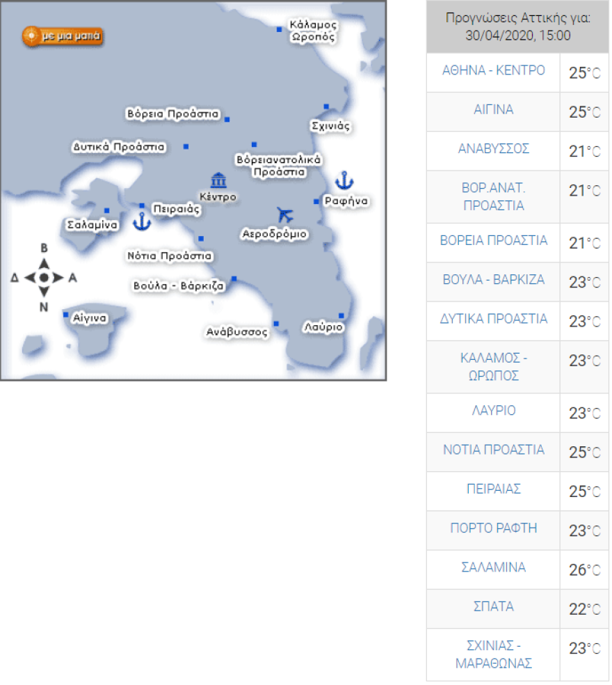 Καιρός στην Αθήνα: 25 βαθμοί με συννεφιασμένο ουρανό 